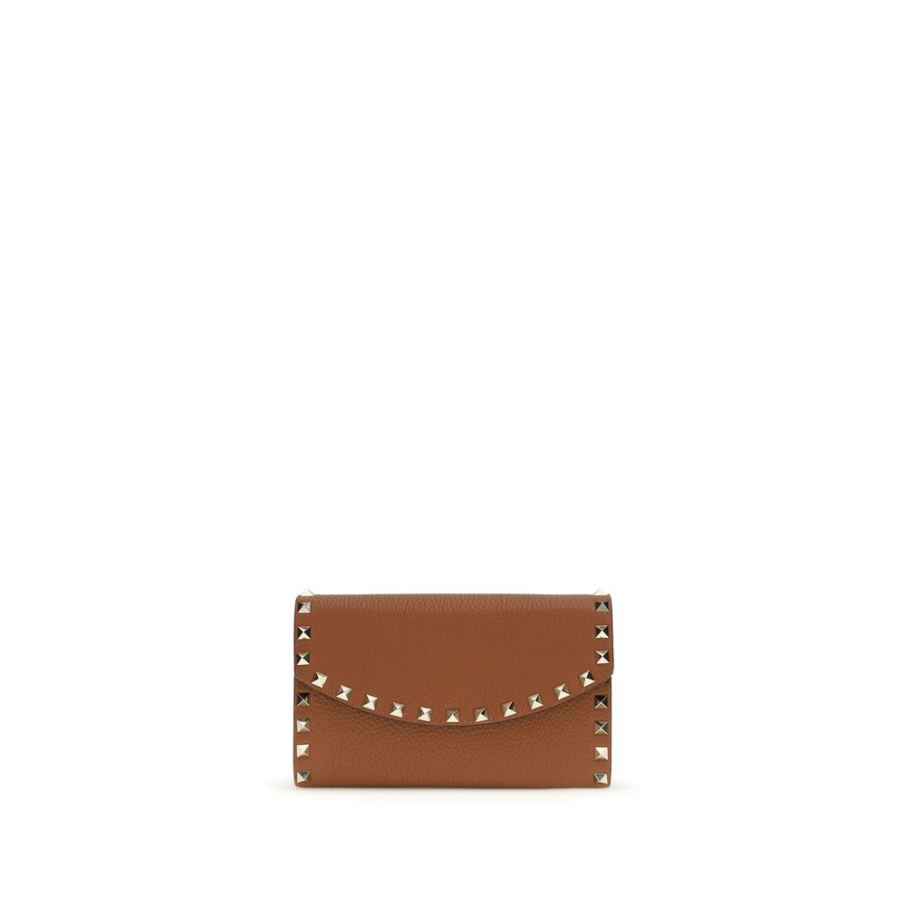 Valentino Garavani Brown Calf Leather Bos Taurus Wallet Valentino Garavani