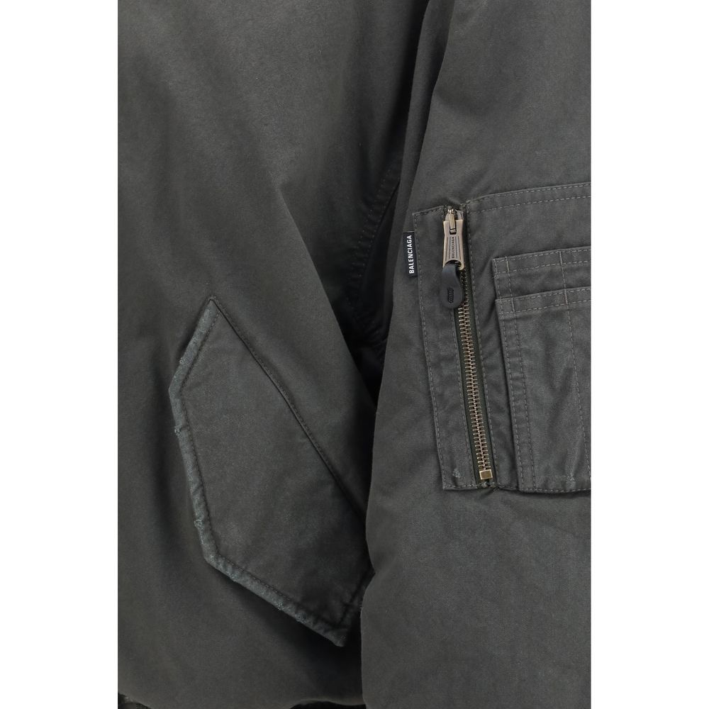 Balenciaga Gray Cotton Bomber Balenciaga