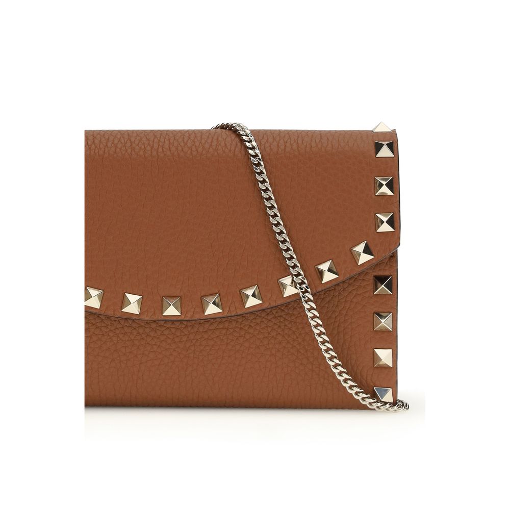Valentino Garavani Brown Calf Leather Bos Taurus Wallet Valentino Garavani