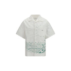 Prada White Cotton Pattern Shirt Prada