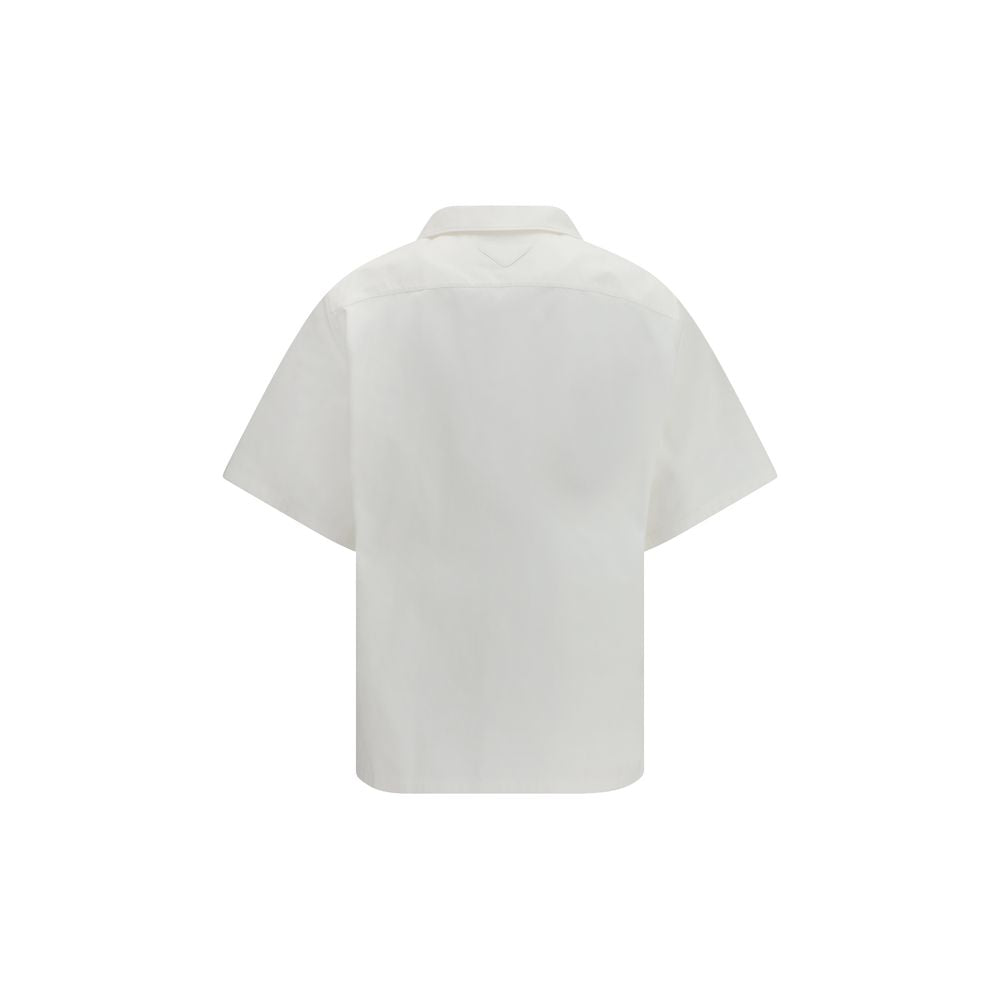 Prada White Cotton Pattern Shirt Prada