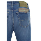 Jacob Cohen Blue Cotton Slim Fit Jeans Jacob Cohen