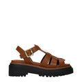 Prada Brown Leather Platform Sandals Prada