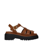 Prada Brown Leather Platform Sandals Prada