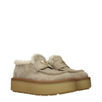 Prada Beige Leather Platform Loafers Prada