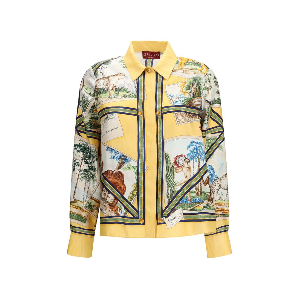 Gucci Bicolor Silk Pattern Shirt Gucci