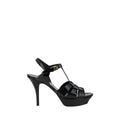 Saint Laurent Black Calf Leather Bos Taurus Stiletto Heel Sandals Saint Laurent