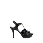 Saint Laurent Black Calf Leather Bos Taurus Stiletto Heel Sandals Saint Laurent