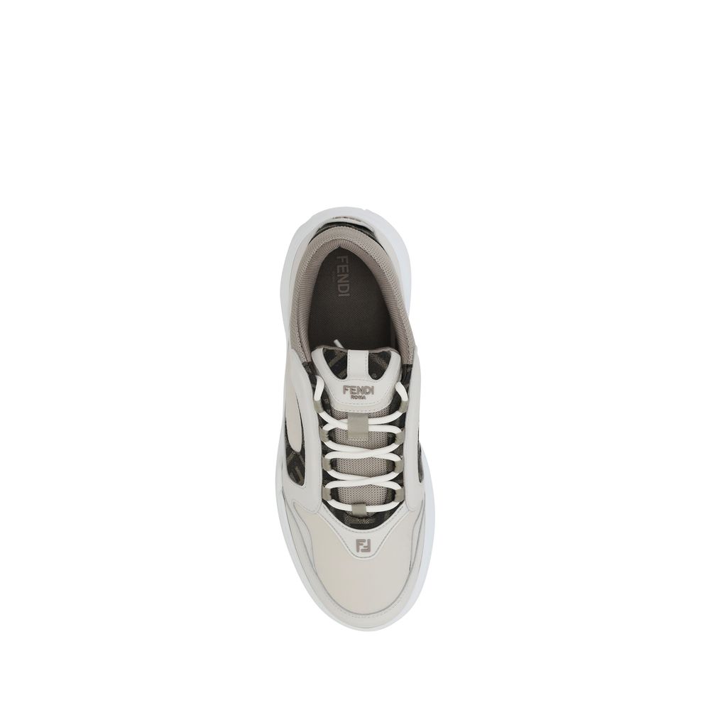 Fendi White Calf Leather Bos Taurus Low Top Sneakers Fendi