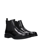 Prada Black Leather Ankle Boots Prada