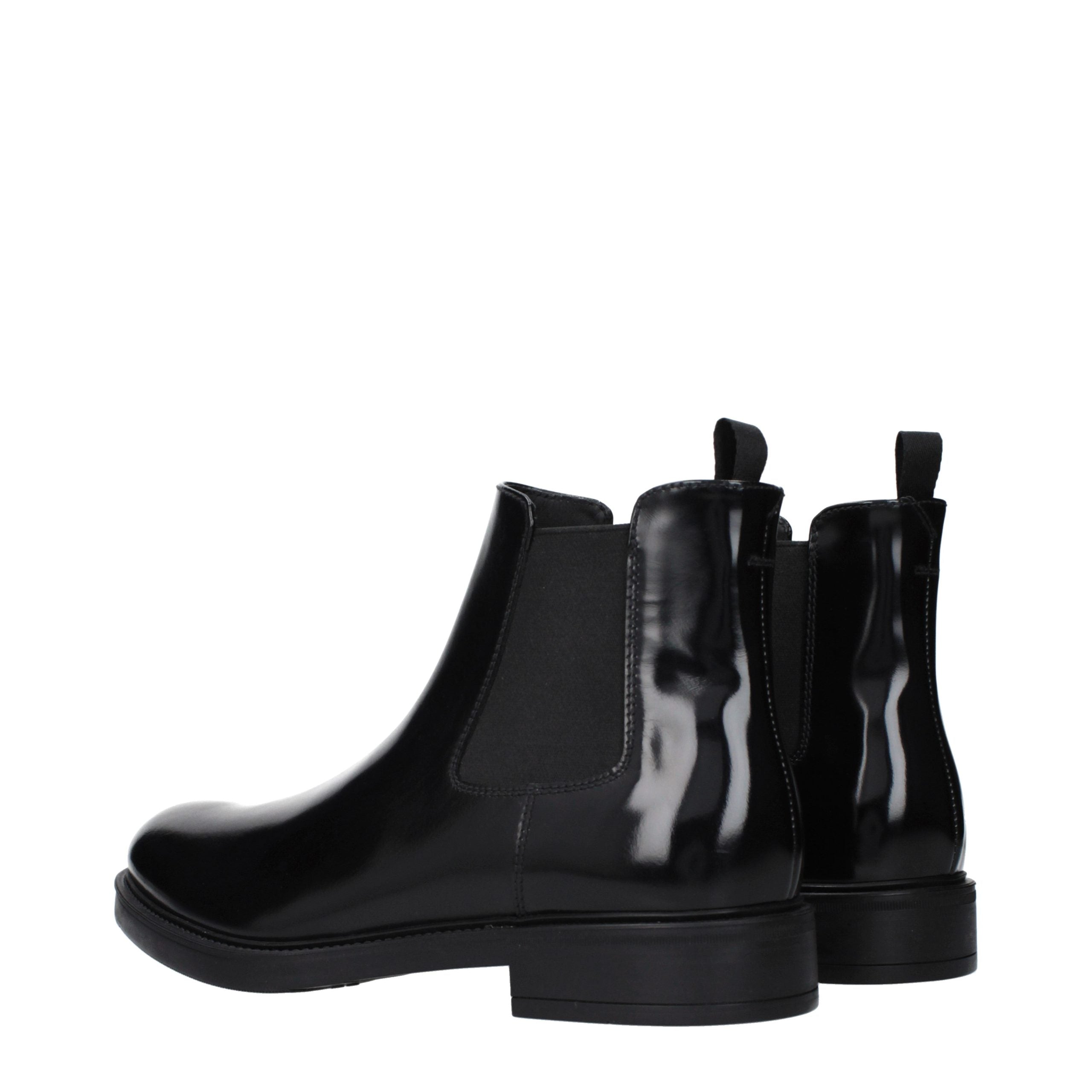 Prada Black Leather Ankle Boots Prada