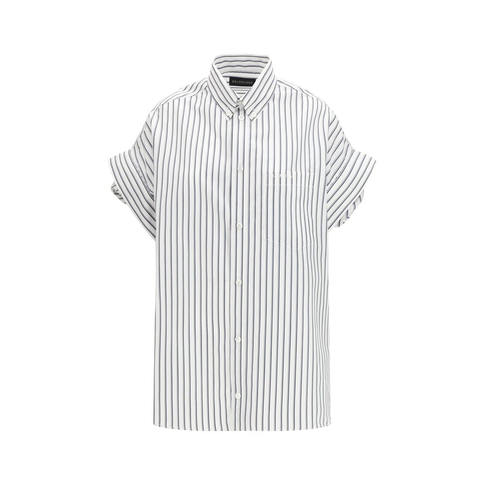 Balenciaga White Cotton Shortsleeve Shirt Balenciaga
