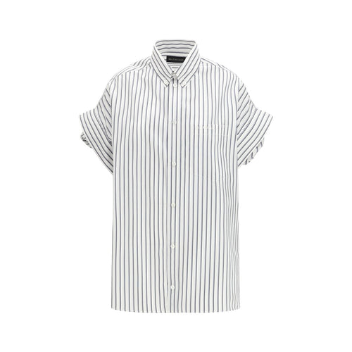 Balenciaga White Cotton Shortsleeve Shirt Balenciaga