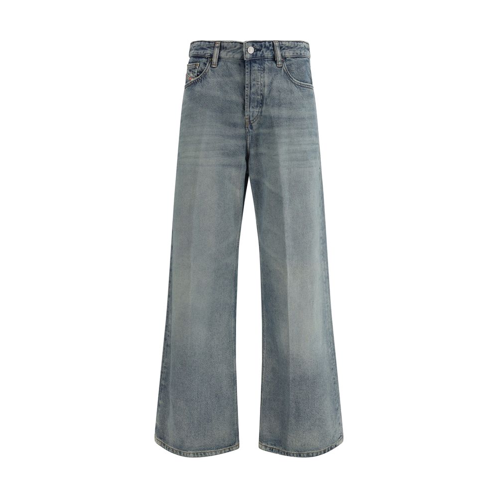 Diesel Blue Cotton Relaxed Fit Jeans Diesel