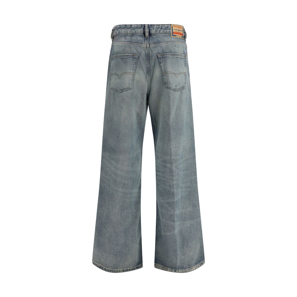 Diesel Blue Cotton Relaxed Fit Jeans Diesel