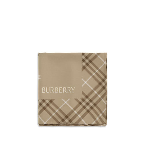 Burberry Beige Silk Scarf Burberry