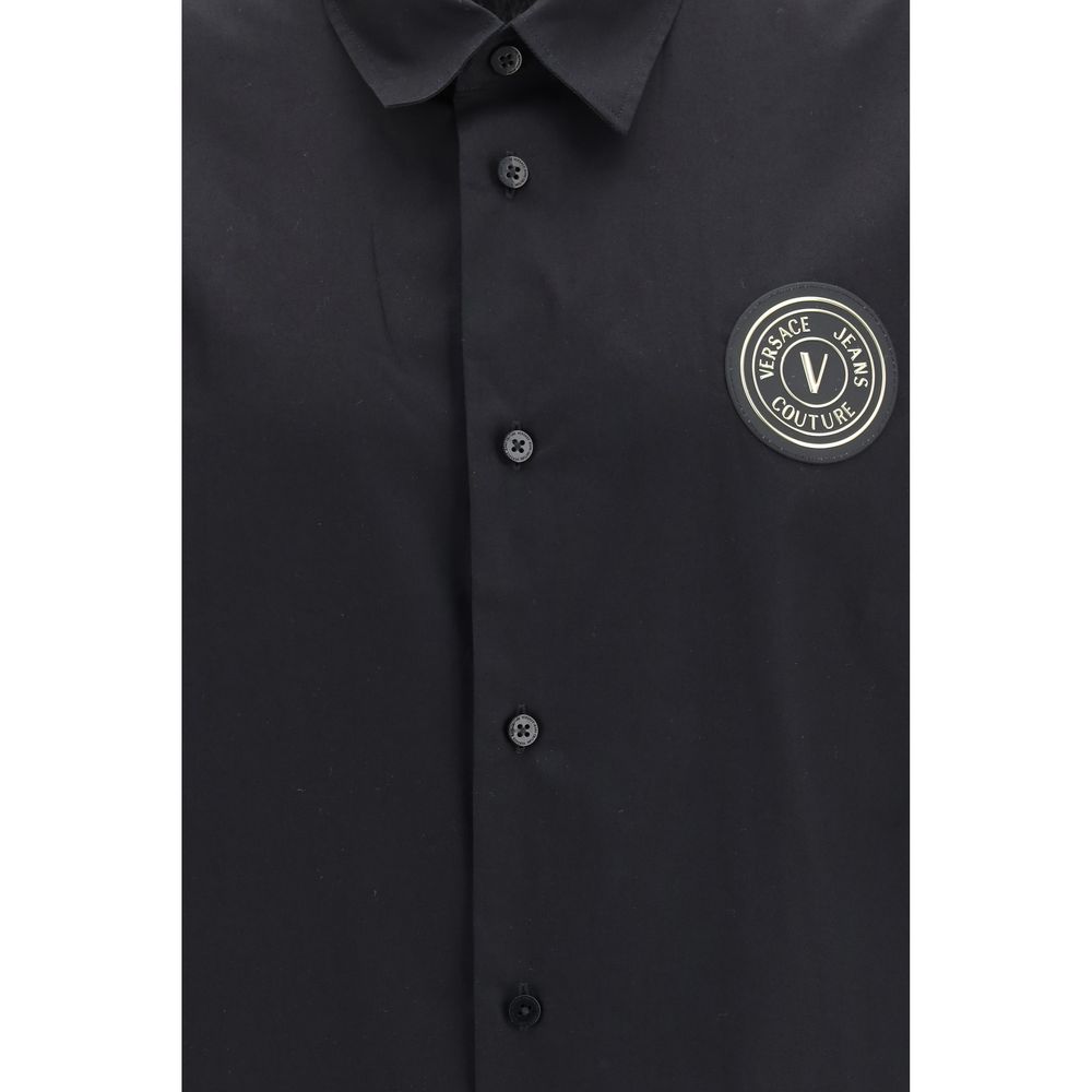 Versace Jeans Black Cotton Dress Shirt Versace Jeans