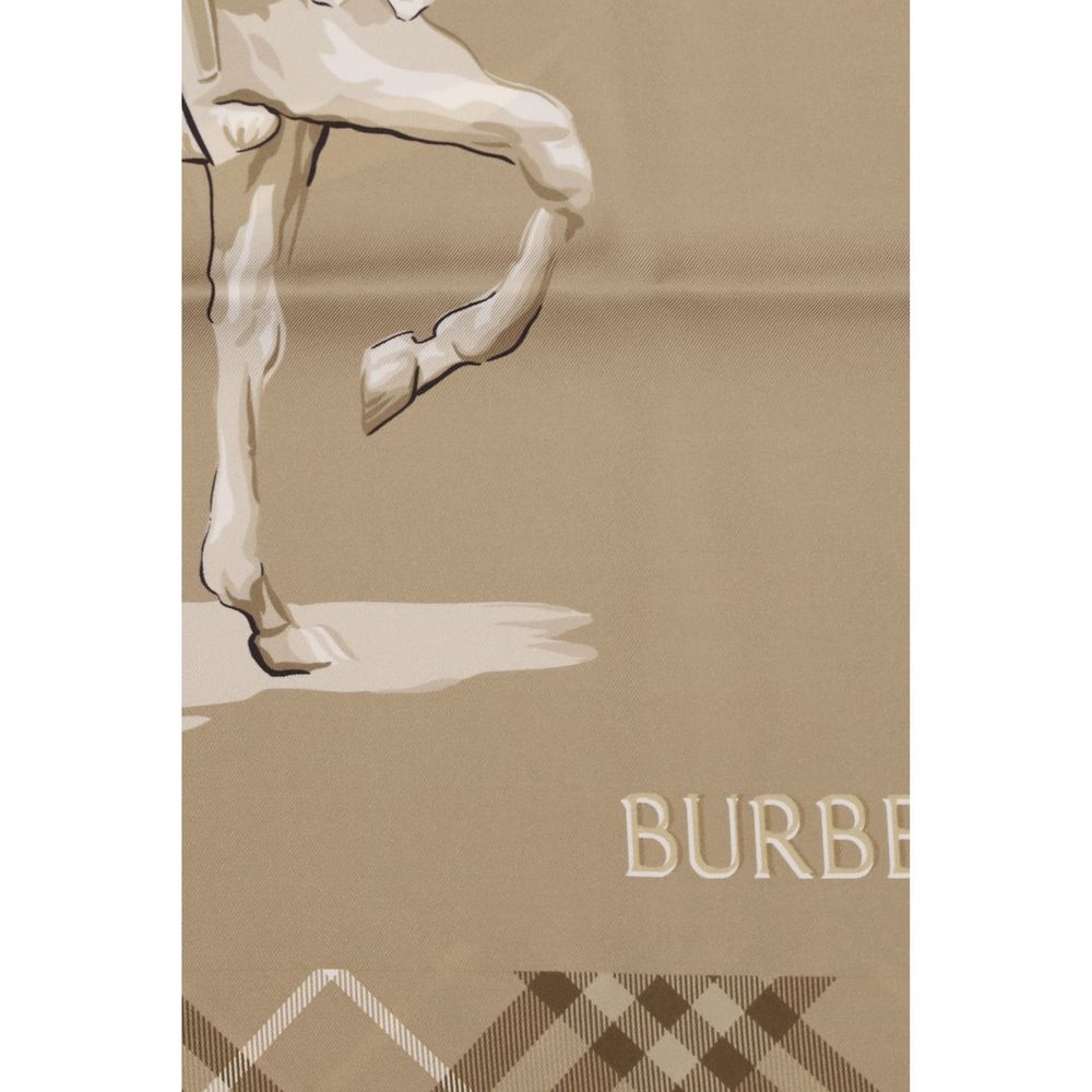 Burberry Beige Silk Scarf Burberry