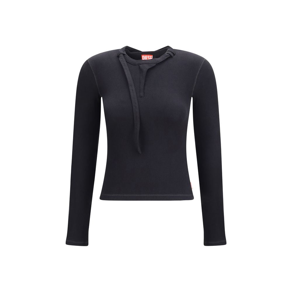Diesel Black Cotton Long Sleeve T-Shirt Diesel