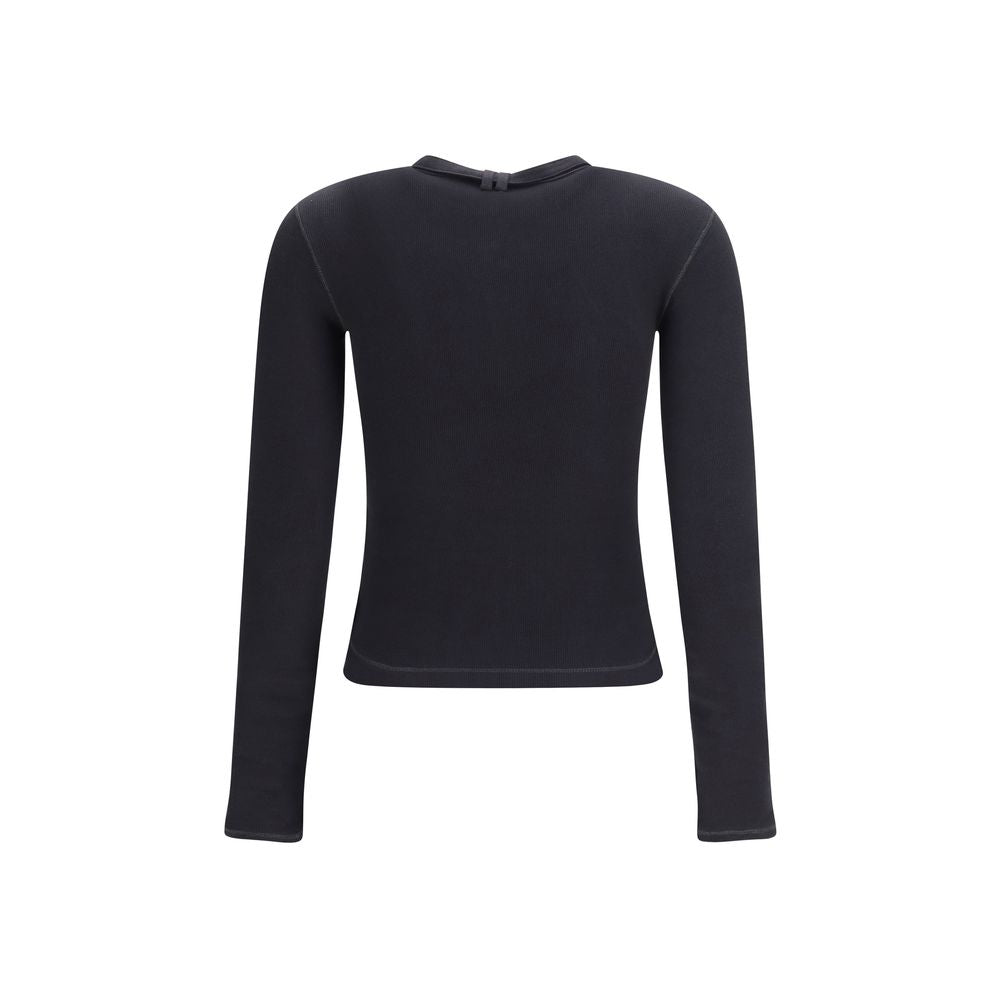 Diesel Black Cotton Long Sleeve T-Shirt Diesel