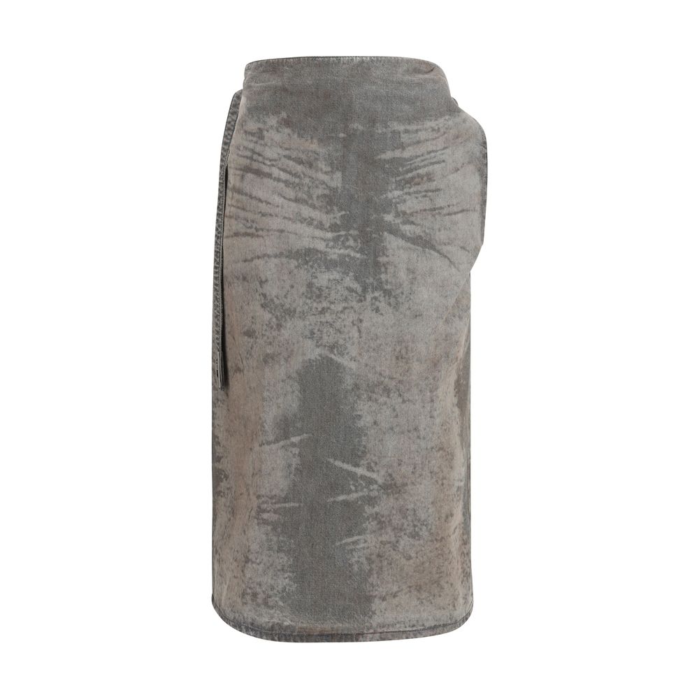 Diesel Gray Lyocell Midi Skirt Diesel