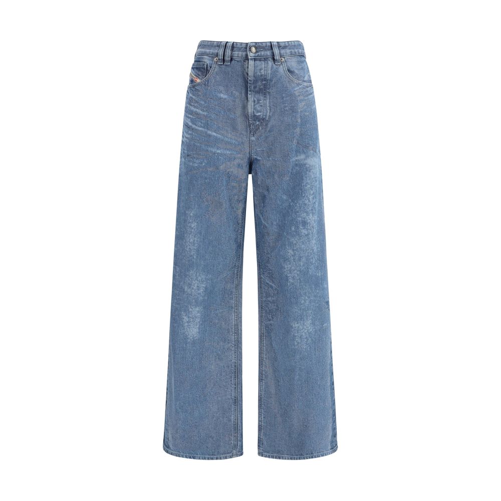 Diesel Blue Cotton Relaxed Fit Jeans Diesel