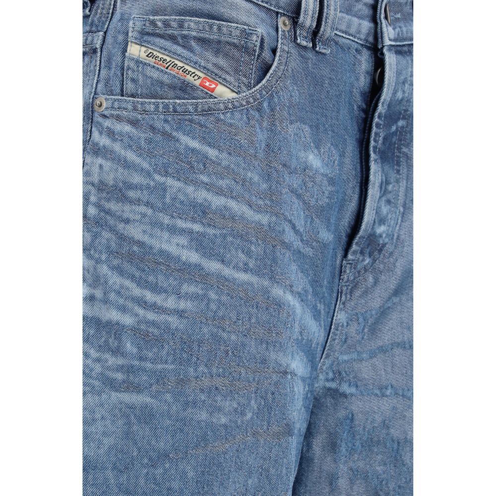 Diesel Blue Cotton Relaxed Fit Jeans Diesel