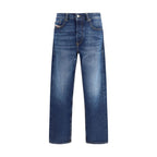 Diesel Blue Cotton Tapered Jeans Diesel