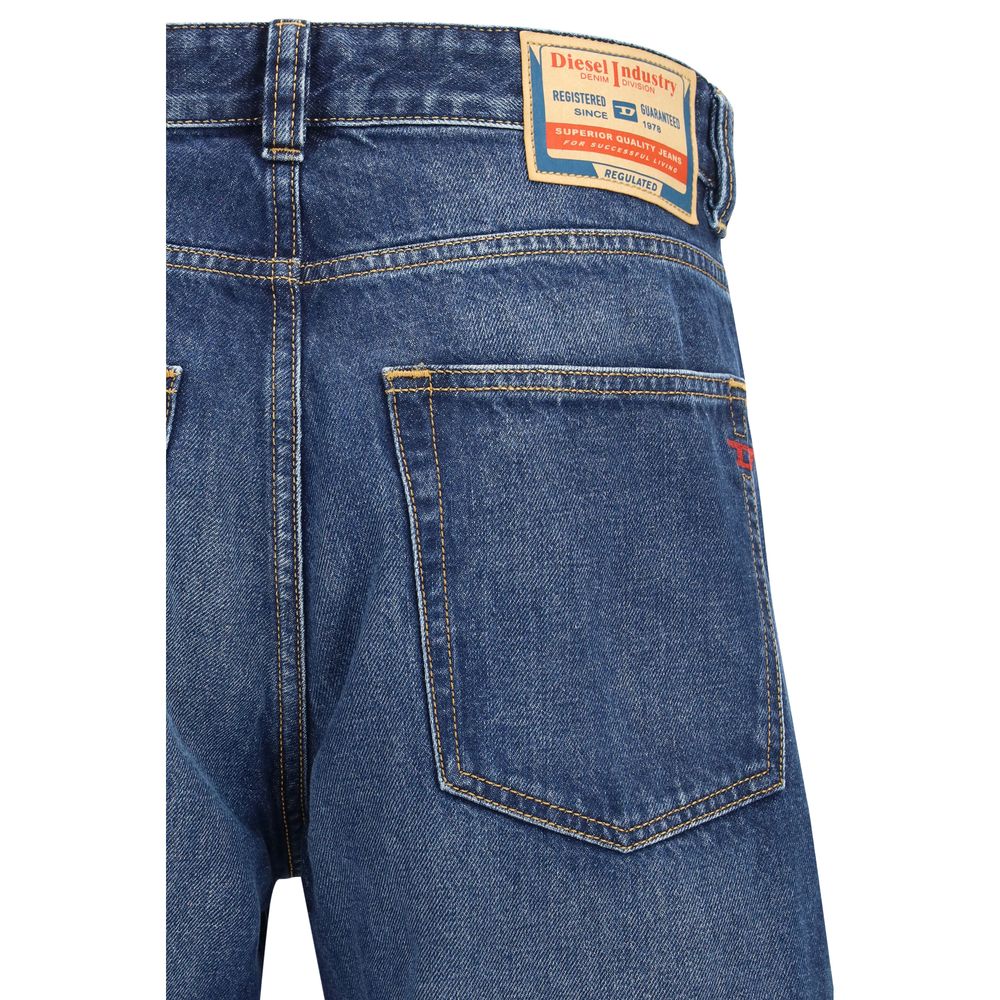 Diesel Blue Cotton Tapered Jeans Diesel