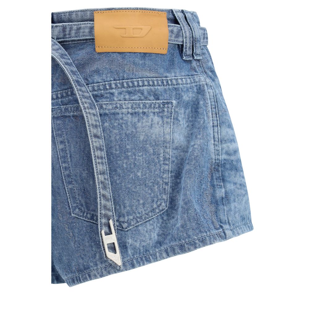 Diesel Blue Cotton Bermuda Shorts Diesel