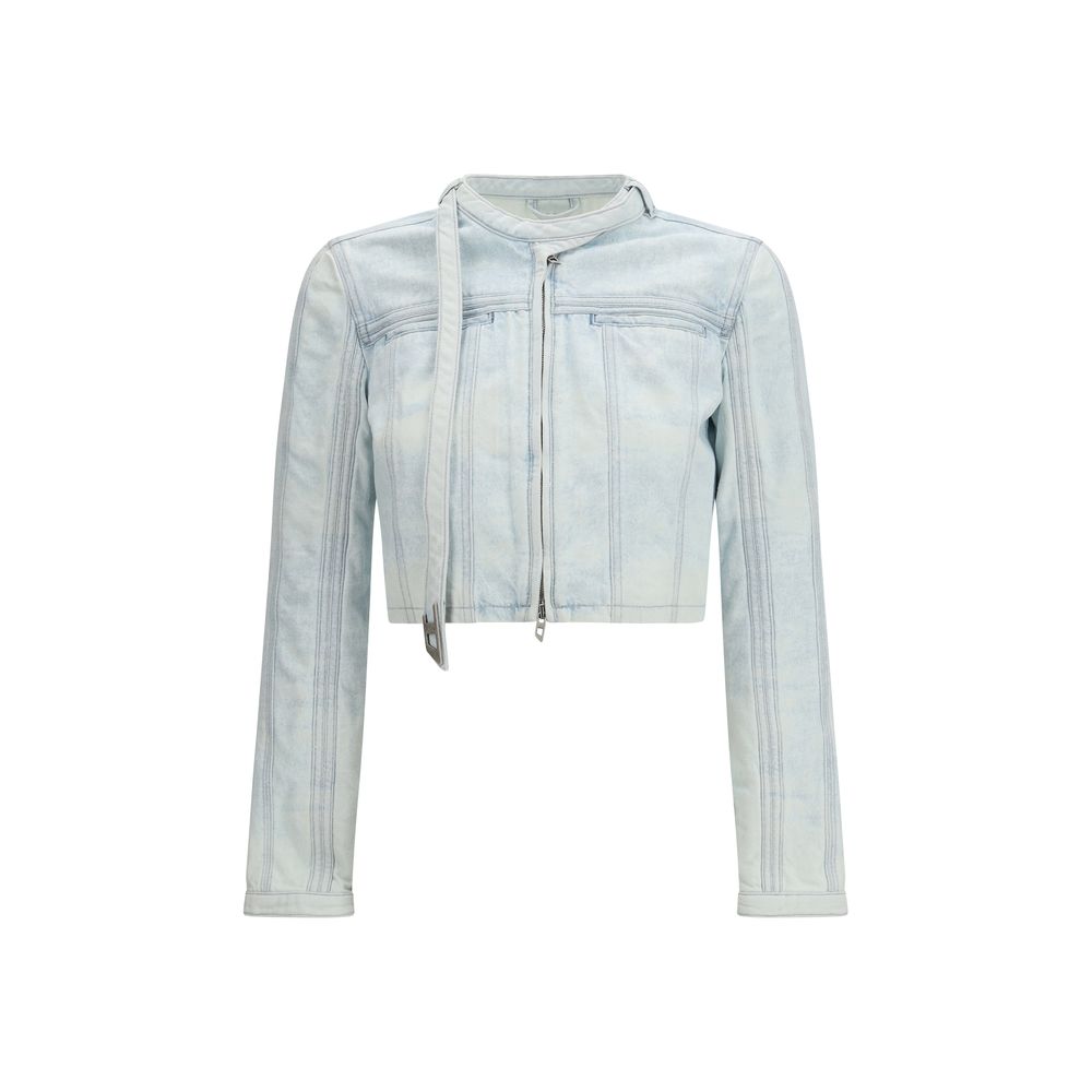 Diesel Blue Cotton Biker Jacket Diesel