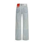 Diesel Blue Cotton Straight-Leg Jeans Diesel