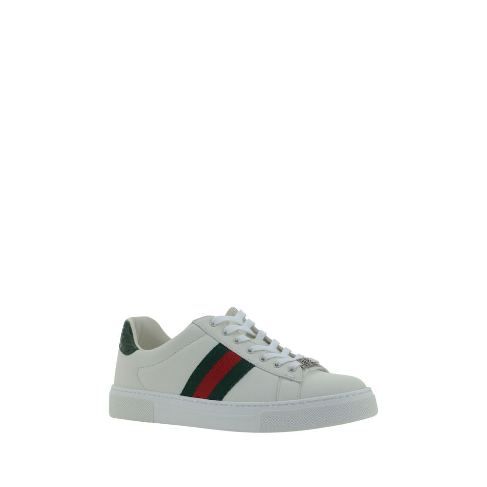 Gucci White Calf Leather Bos Taurus Low Top Sneakers Gucci