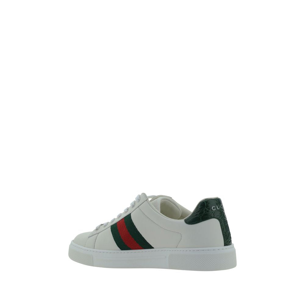 Gucci White Calf Leather Bos Taurus Low Top Sneakers Gucci