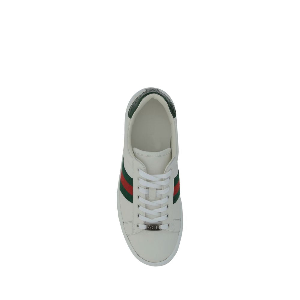 Gucci White Calf Leather Bos Taurus Low Top Sneakers Gucci
