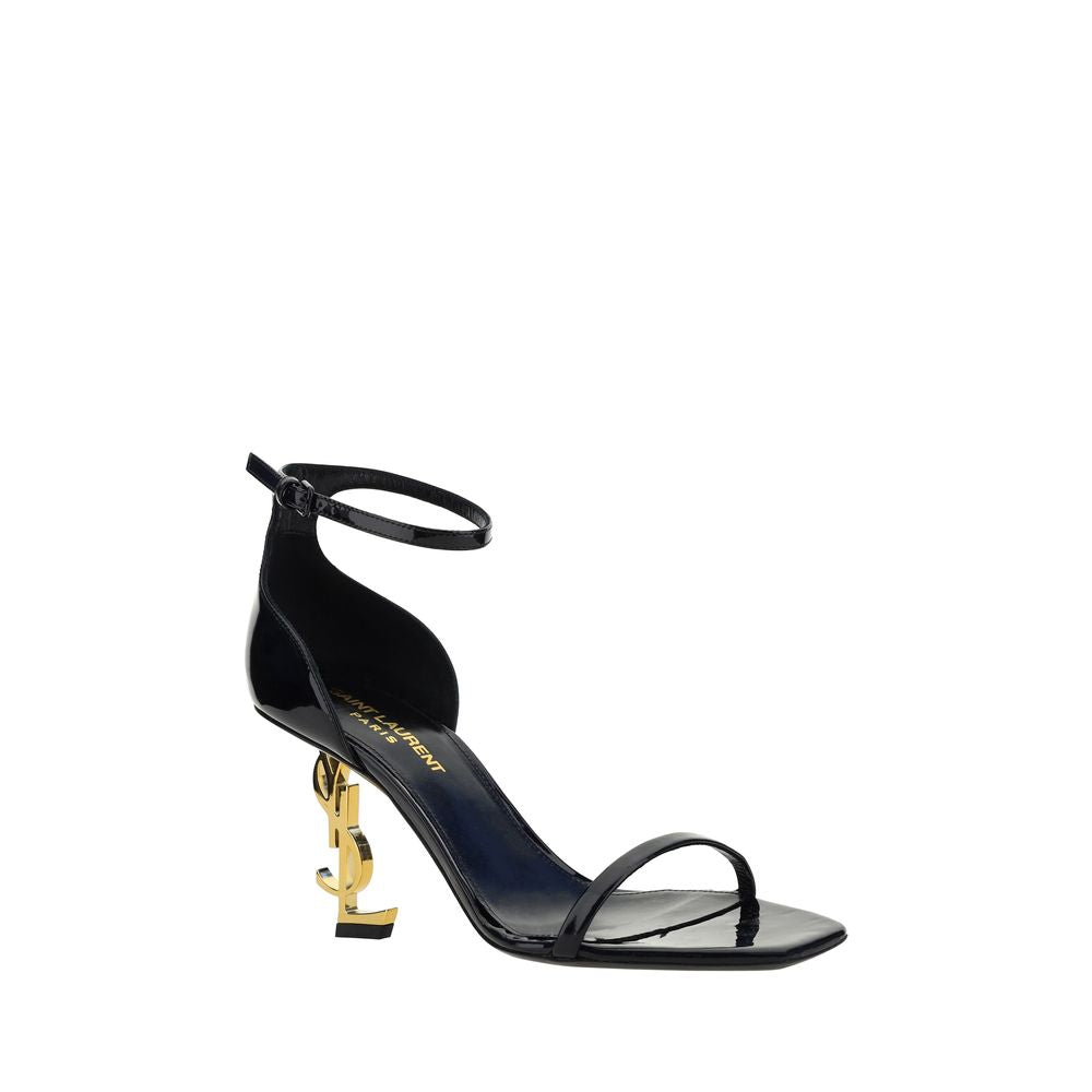 Saint Laurent Black Calf Leather Bos Taurus Stiletto Heel Sandals Saint Laurent