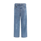 Diesel Blue Cotton Straight-Leg Jeans Diesel