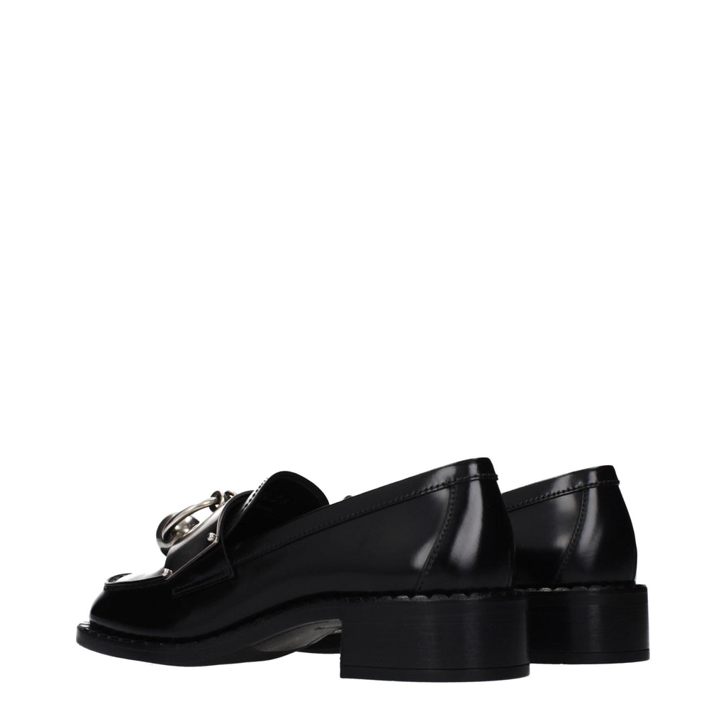 Prada Black Leather Slip-On Loafers Prada