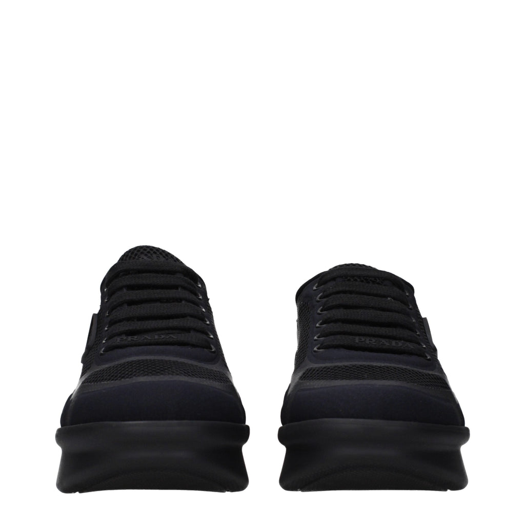 Prada Black Fabric Low Top Sneakers Prada