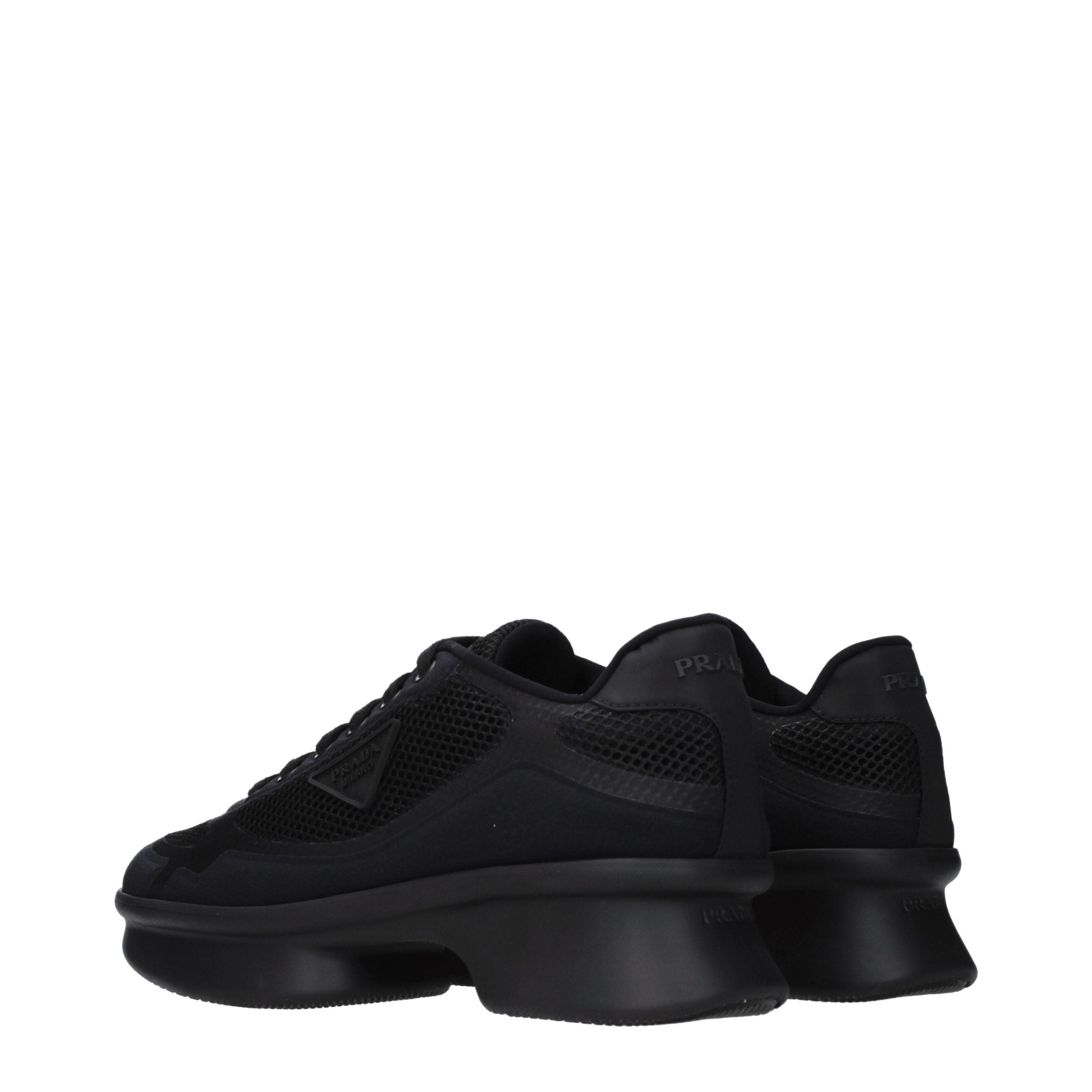 Prada Black Fabric Low Top Sneakers Prada