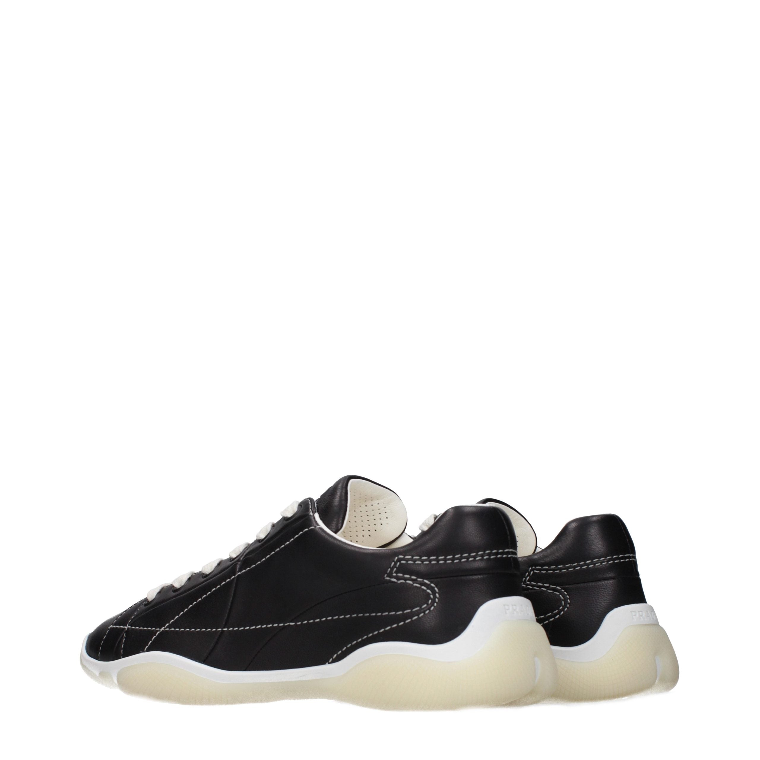 Prada Black Leather Sneakers Prada