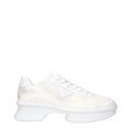 Prada White Fabric Low Top Sneakers Prada