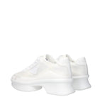 Prada White Fabric Low Top Sneakers Prada