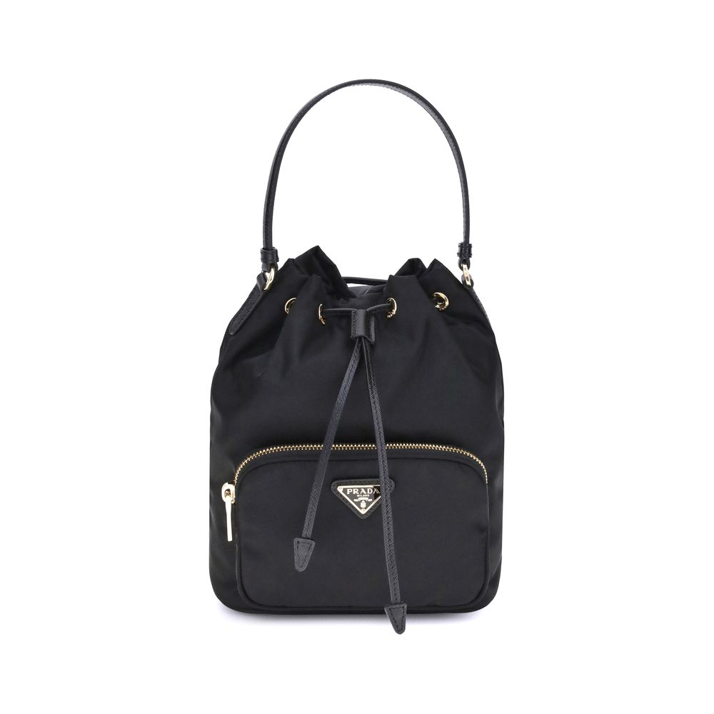 Prada Black Recycled Polyamide Backet Bag Prada