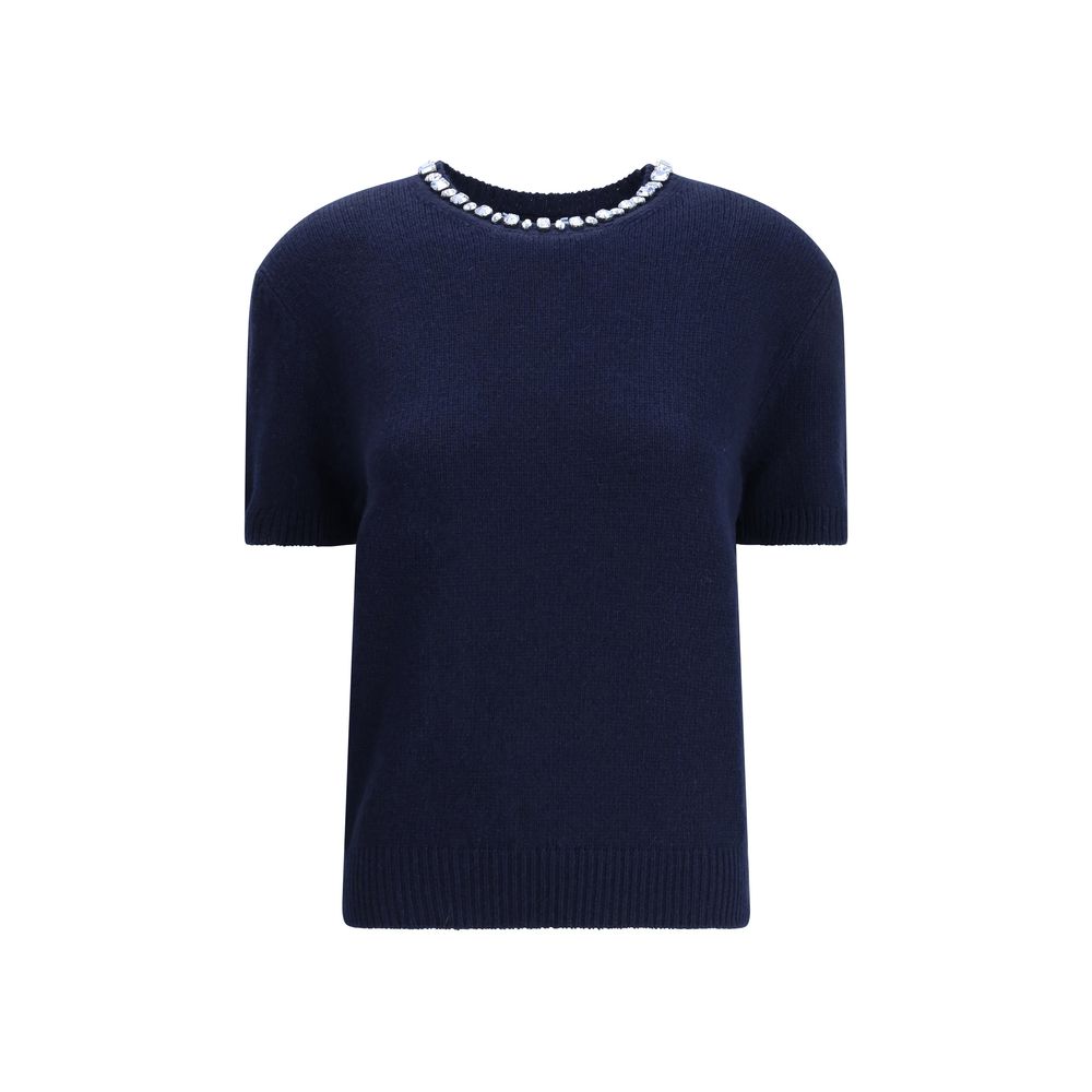 Prada Blue Fleece Wool Sweatshirt Prada