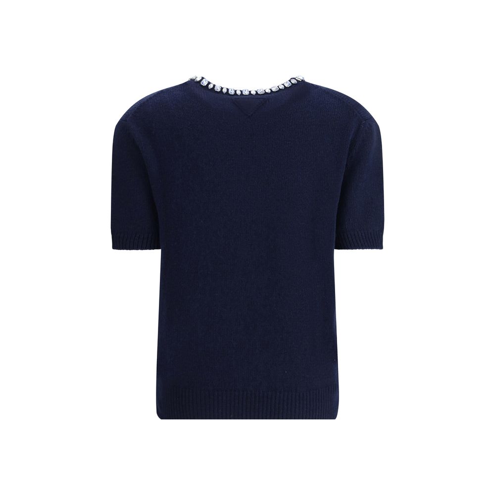 Prada Blue Fleece Wool Sweatshirt Prada
