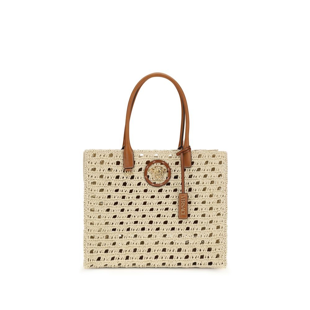 Versace Beige Cotton Shoulder Bag Versace