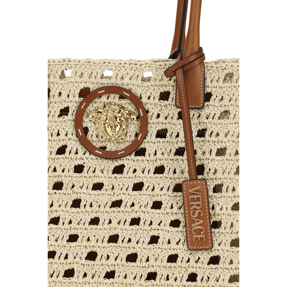 Versace Beige Cotton Shoulder Bag Versace