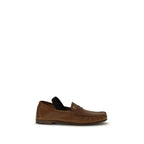 Versace Brown Lamb Ovis Aries Aries Slip-On Loafers Versace