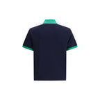 Versace Blue Cotton Polo Shirt Versace